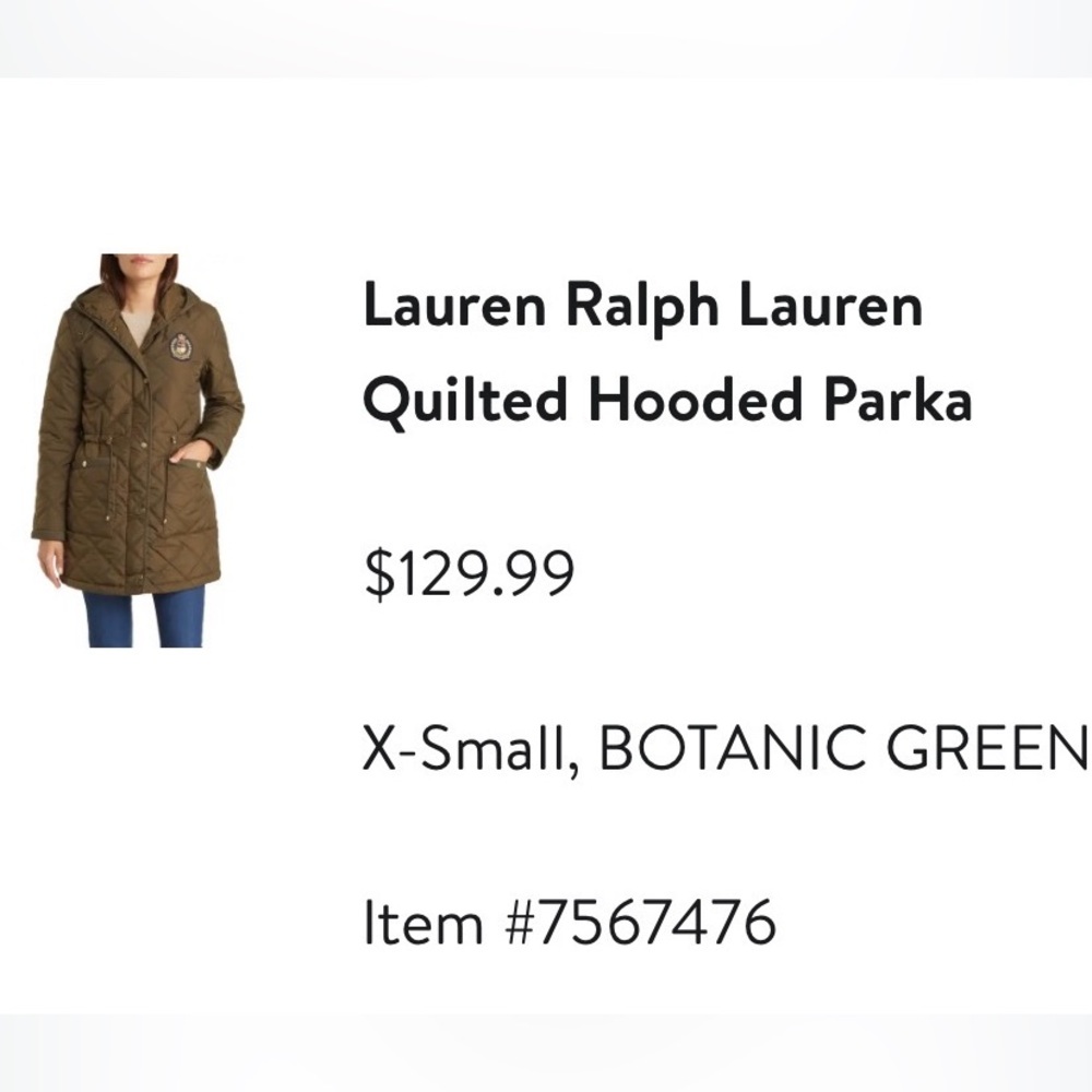 Ralph Lauren Quilted Hooded Parka XS